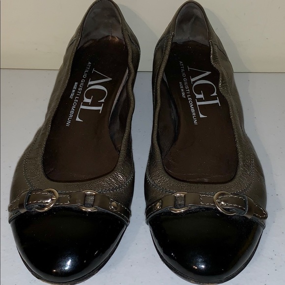 Attilio Giusti Leombruni Flats 8/38.5 Pewter Gray - Picture 2 of 8